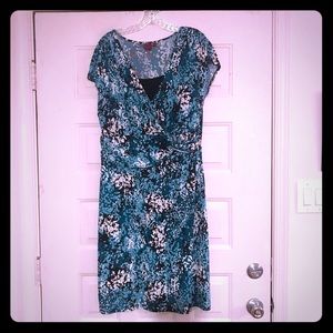 Beautiful teal, black, and white dress